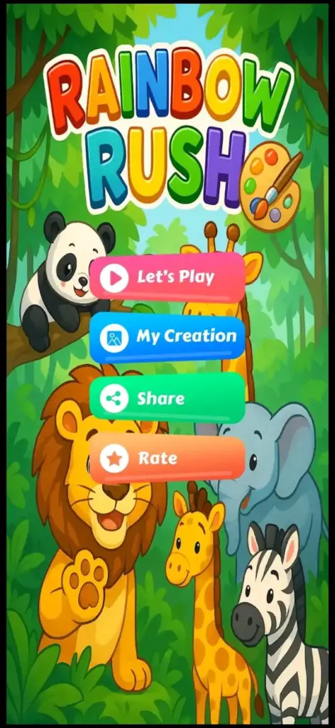 Rainbow rush an kids game application