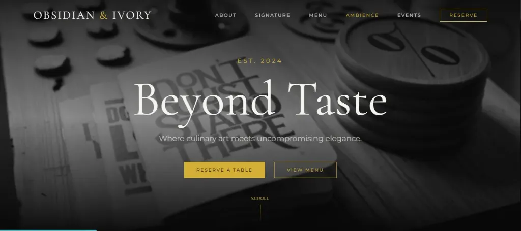 Obsidian and Ivory restaurant